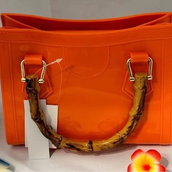 SOLD!!!! NWT, Brand: Boutique, Color: Orange, Size: S, Orange Jelly Satchel - Picture 3 of 4